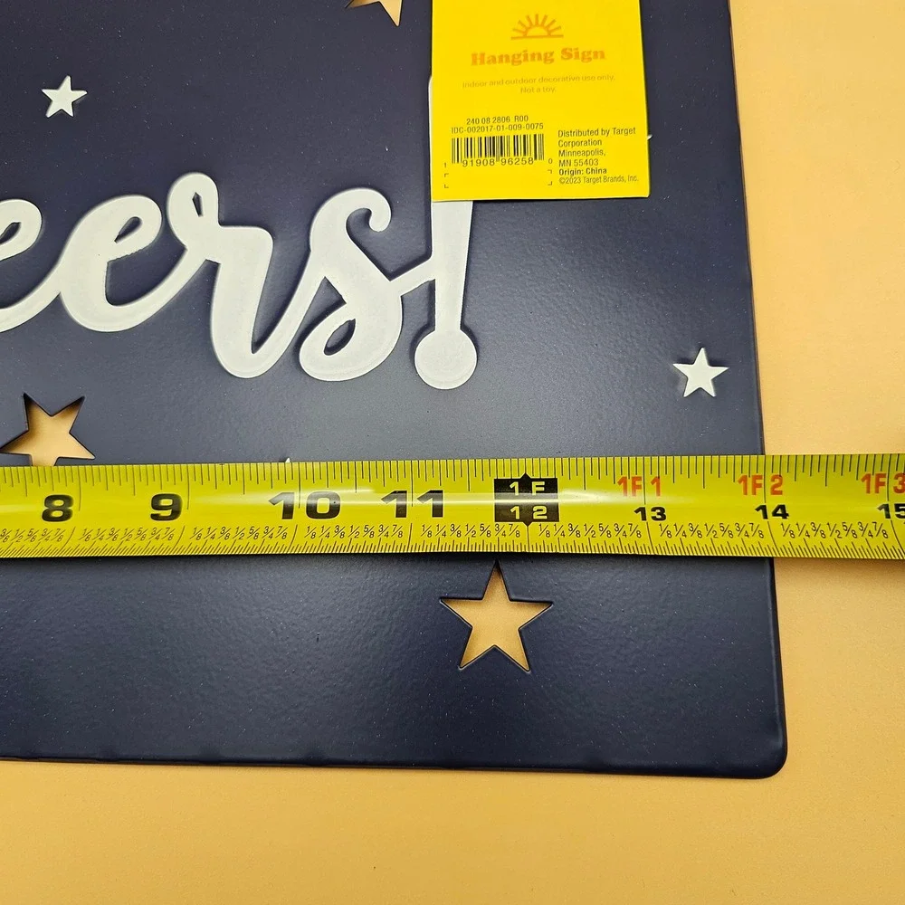 Sun Squad‎ Blue Cheers Star Cutout Hanging Sign 14x9.5